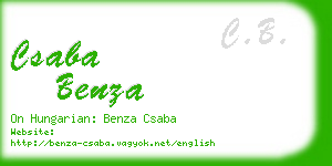 csaba benza business card